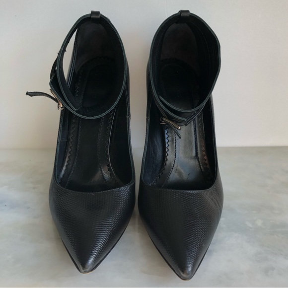 ALL SAINTS Leather Ankle Cuff Pointed Toe Textured high heels Women’s size 7 - Picture 10 of 15